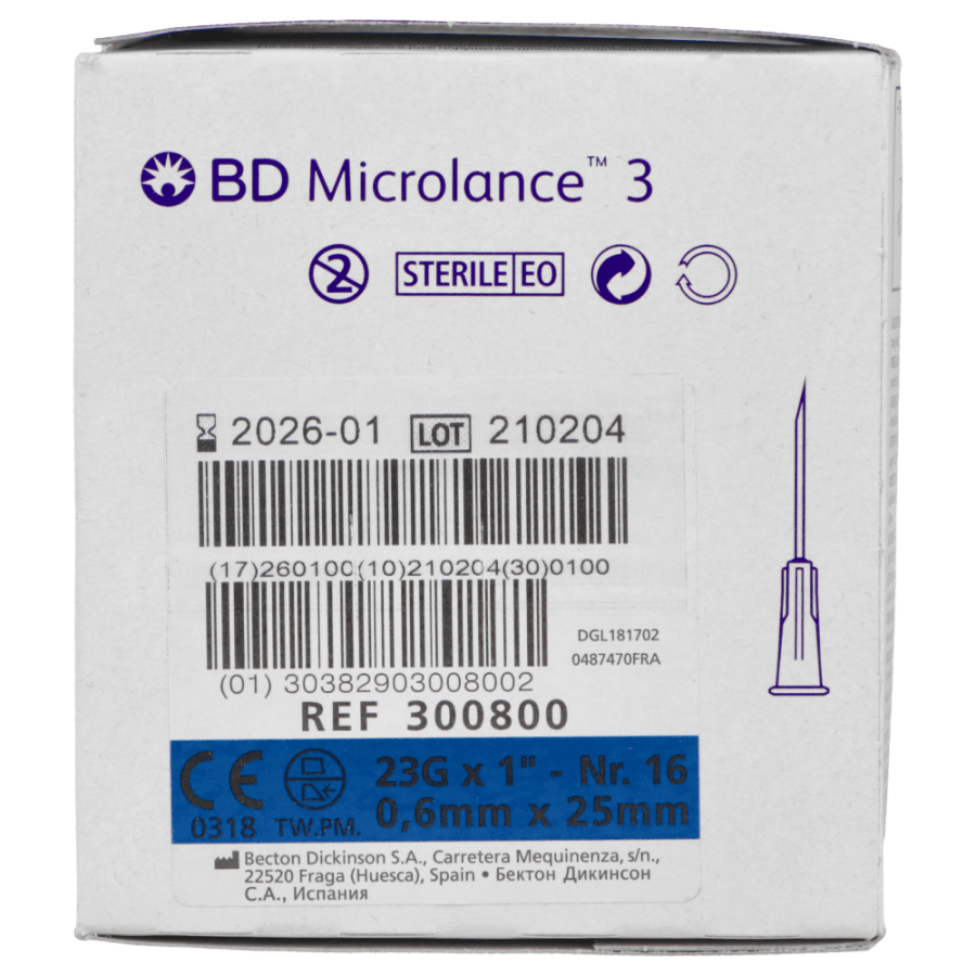 BD Microlance 3 vienkartinės adatos, 100 vnt.