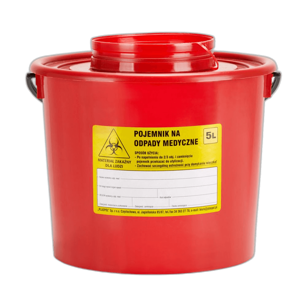Medicininių atliekų konteineris 5 L, raudonas