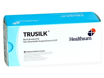 TRUSILK chirurginis siūlas 3/0 apskritimo 1/2 adata 25 mm – 75 cm – juoda, 12 vnt.