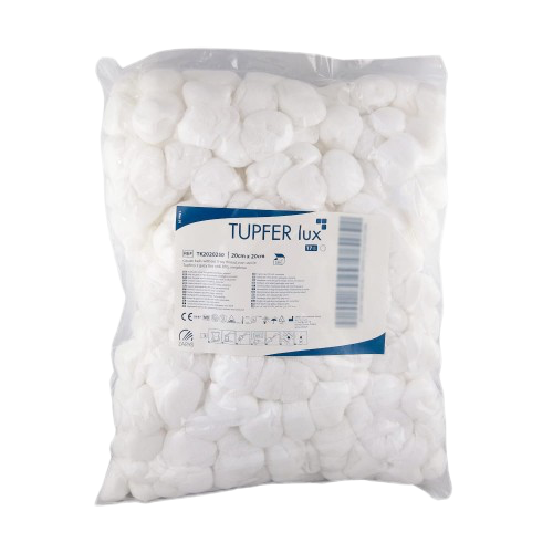 Marlės kamuoliukai „TUPFER LUX „20x20cm, nesterilūs, 100 vnt.
