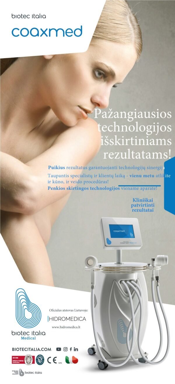 Multifunkcinis aparatas veidui ir kūnui „Coaxmed” (RF, kavitacija, vakuumas, lazeris, kriolipolizė)