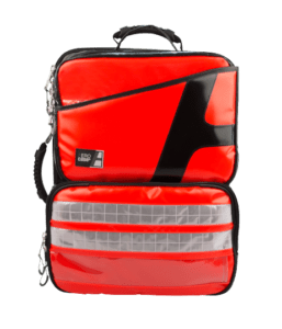 Pirmosios pagalbos kuprinė su dideliu išoriniu įdėklu ampulėms Gamintojas – HUM, Vokietija