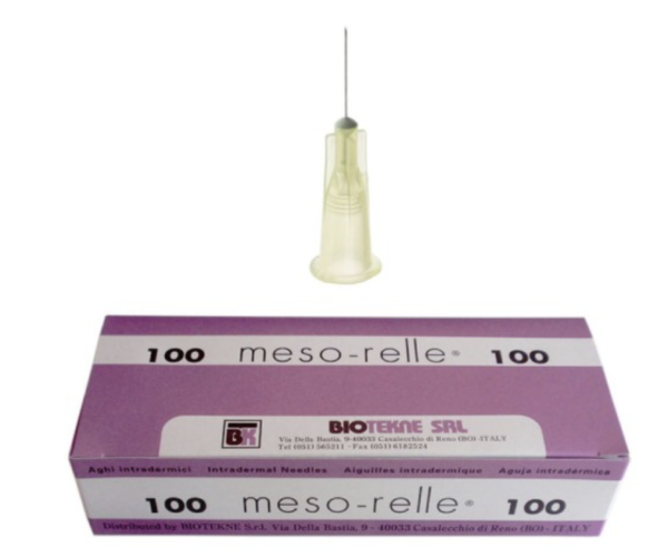 Meso-relle mezoterapijos adatos 30G (0,30 mm) x 12 mm, 100 vnt.