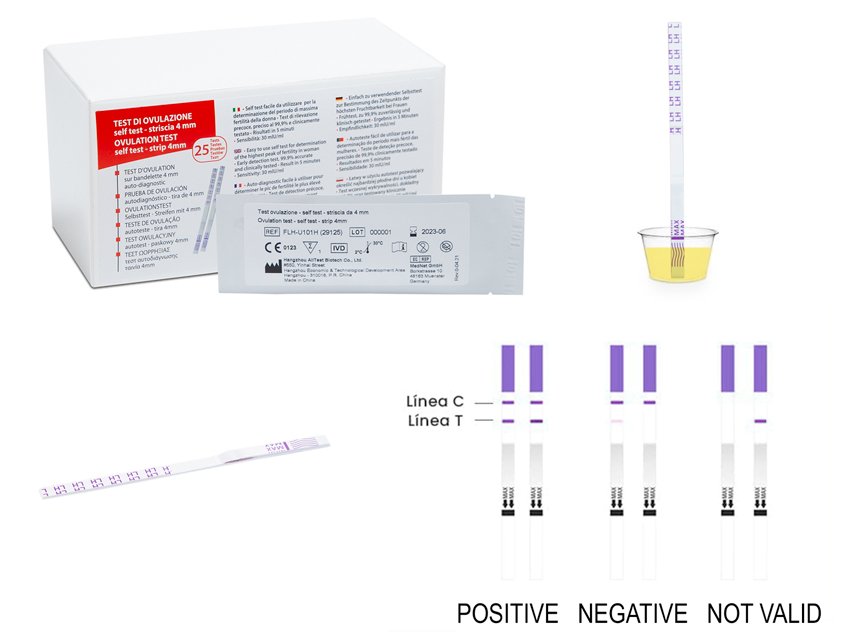 Itin jautrus ovuliacijos testo juostelė, 4 mm, 25 vnt.