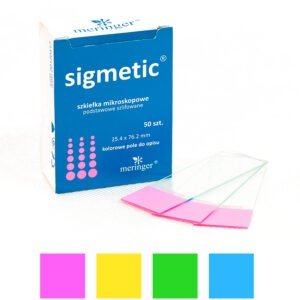 Objektiniai stikliukai su spalvotu (rožinis, geltonas, žalias, mėlynas) galiuku, 50 vnt.