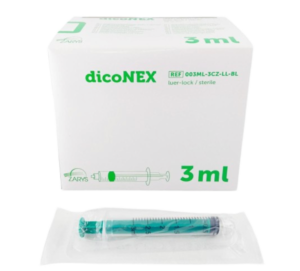 3 dalių švirkštas „dicoNex”, luer lock, 3 ml, 100 vnt.
