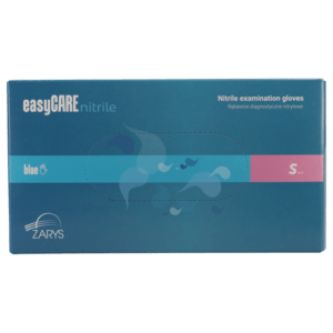 „easyCare BLUE” nitrilinės pirštinės be pudros, S dydis 100 vnt.