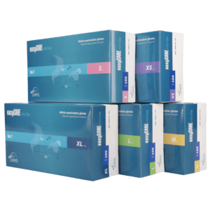 „easyCare BLUE” nitrilinės pirštinės be pudros, L dydis 100 vnt.