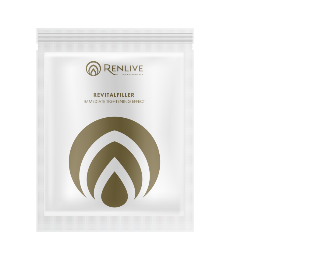 „RENLIVE Revitafiller mask” drėkinanti, stangrinanti lakštinė kaukė, 15 ml