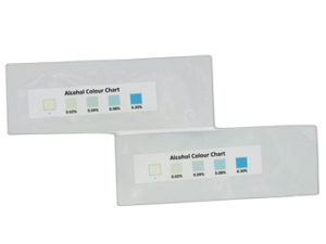 Alkoholio santykinės koncentracijos nustatymo seilėse juostelės, 25 vnt.