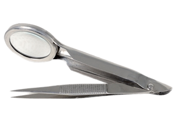 Pincetas su didinamuoju stiklu