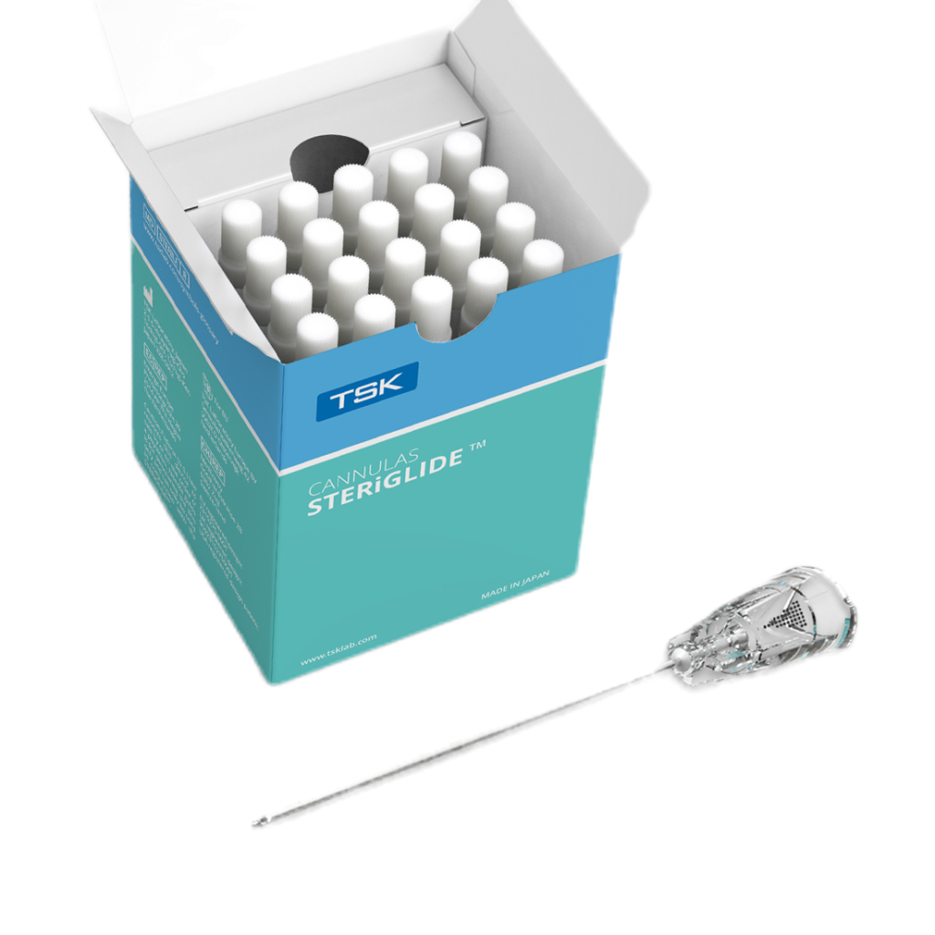 TSK dermatologinės kaniulės Steriglide 25Gx50mm (0,5×50) ir adatos 23G/19mm (0,6×19) rinkinys, 20 vnt.