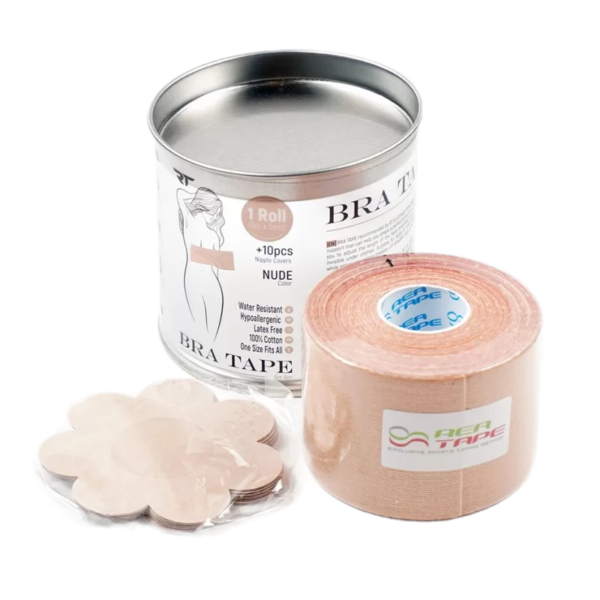 „Rea Tape Bra“ – krūtinę formuojanti juosta (5 cm x 5 m) + 10 įklotų