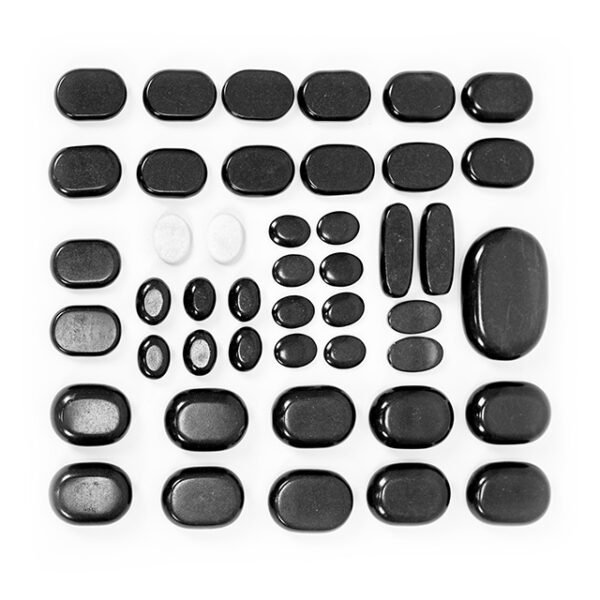 „Akito“ bazalto masažiniai akmenys 45 vienetų rinkinys