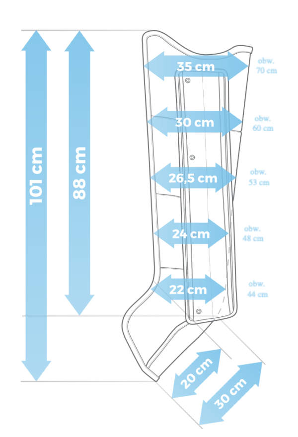 8 kamerų dešinės kojos manžetė