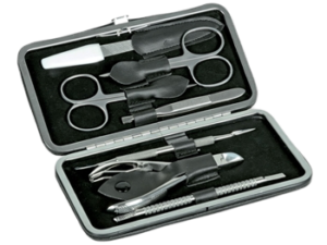 Podologinių instrumentų rinkinys dėkle