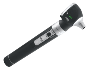LED otoskopas 2,5 V su įkraunama rankena ir akumuliatoriumi