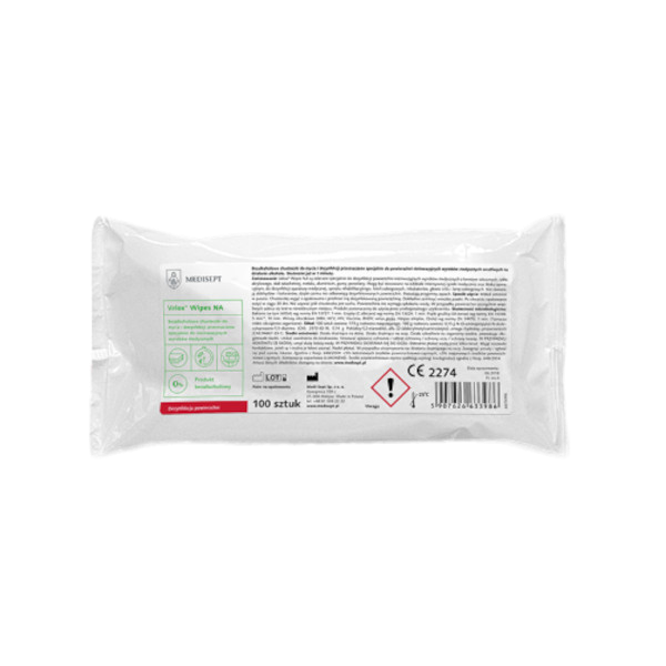 Velox Wipes NA Medisept – paviršių dezinfekavimo servetėlės be alkoholio, 100 vnt.