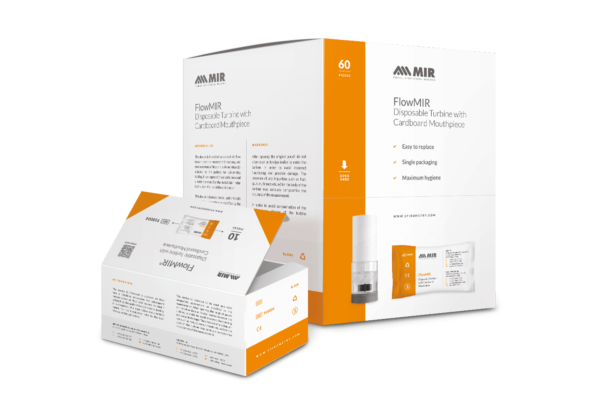 „Flowmir“ vienkartiniai turbininiai kandikliai spirometrijai, 60 vnt.