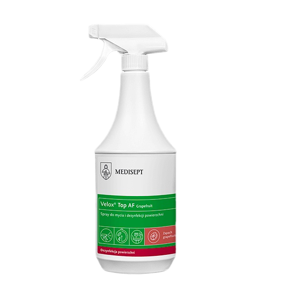 „Velox Top AF Medisept“ – purškiklis paviršiams ir medicininei įrangai dezinfekuoti , 1L  žalios arbatos kvapo