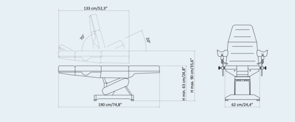 Elektrinė ginekologinė kėdė „Lemi Gyno”