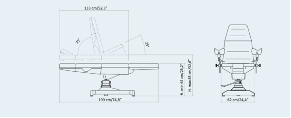 Hidraulinė ginekologinė kėdė „Hydrogyno”