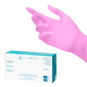 „All4med” vienkartinės nitrilinės pirštinės, rožinės spalvos, M dydis