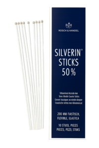 SILVERIN® pagaliukai 50 % su sidabro nitratu 200 mm, lankstūs, 10 vnt.