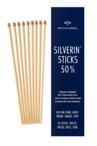 SILVERIN® pagaliukai 50 % su sidabro nitratu 200 mm, kieti, 10 vnt.