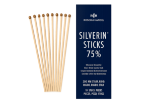 SILVERIN® pagaliukai 75 % su sidabro nitratu 200 mm, kieti, 10 vnt.