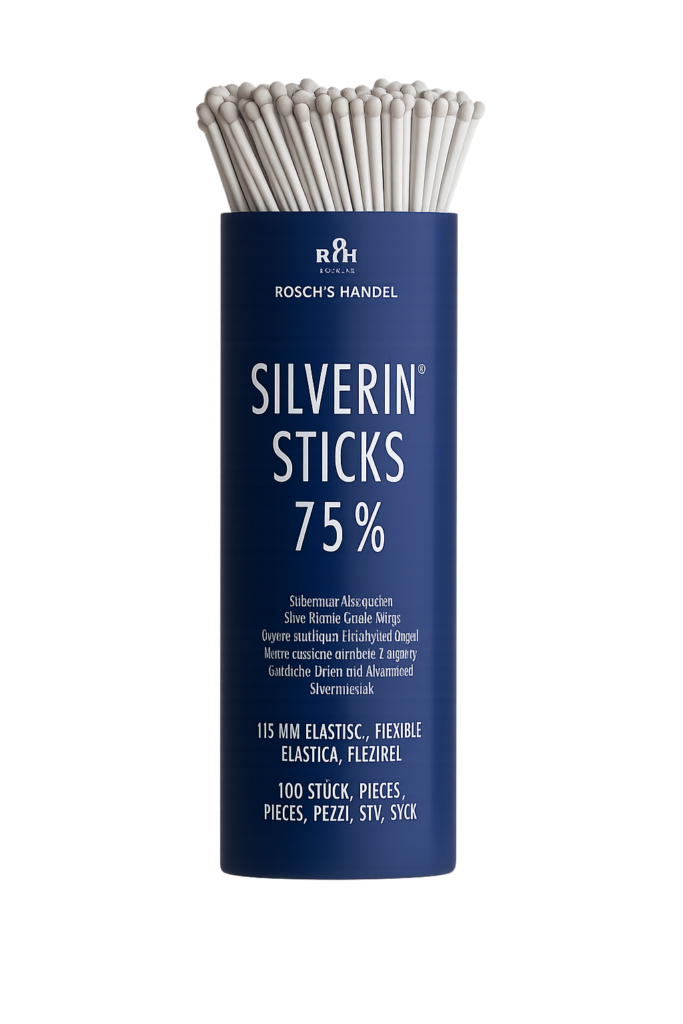 Pagaliukai SILVERIN® 75 % 115 mm, lankstūs, 100 vnt.