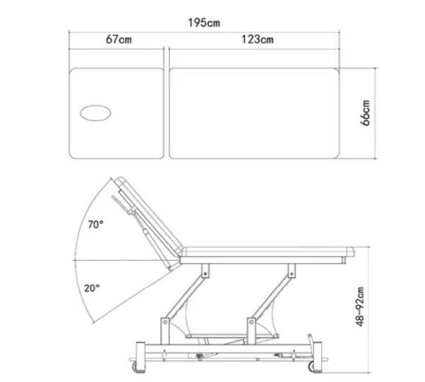 Elektrinis fizioterapijos ir masažo stalas „ENID”