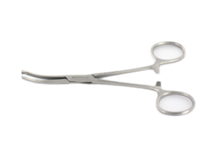 Kocher spaustukas, 16 cm, lenktas