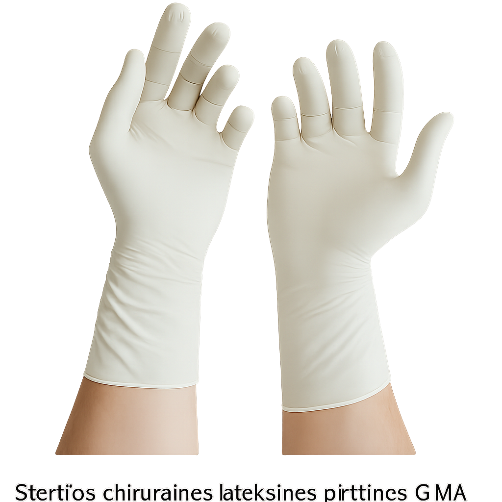 Sterilios chirurginės lateksinės pirštinės, 7,5 dydis