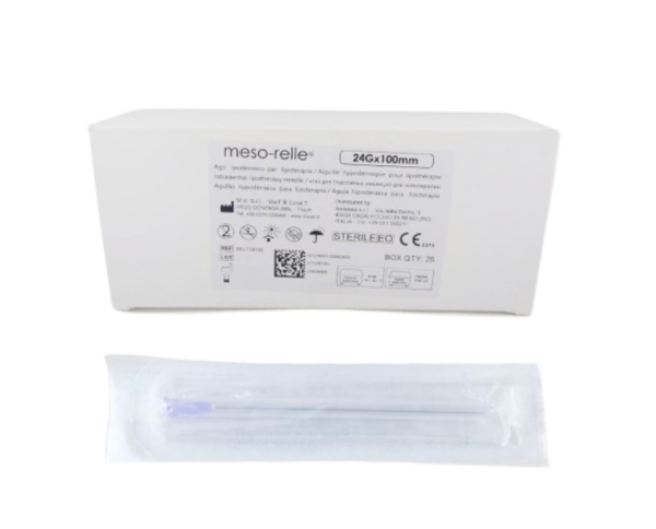 Meso-relle adata 24G 0,55 x 100 mm,  intralipoterapijai, 1 vnt.