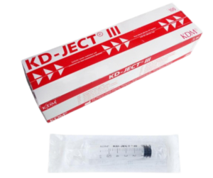 3 dalių švirkštai KD-JECT III 5 ml, LUER LOCK, 100 vnt.