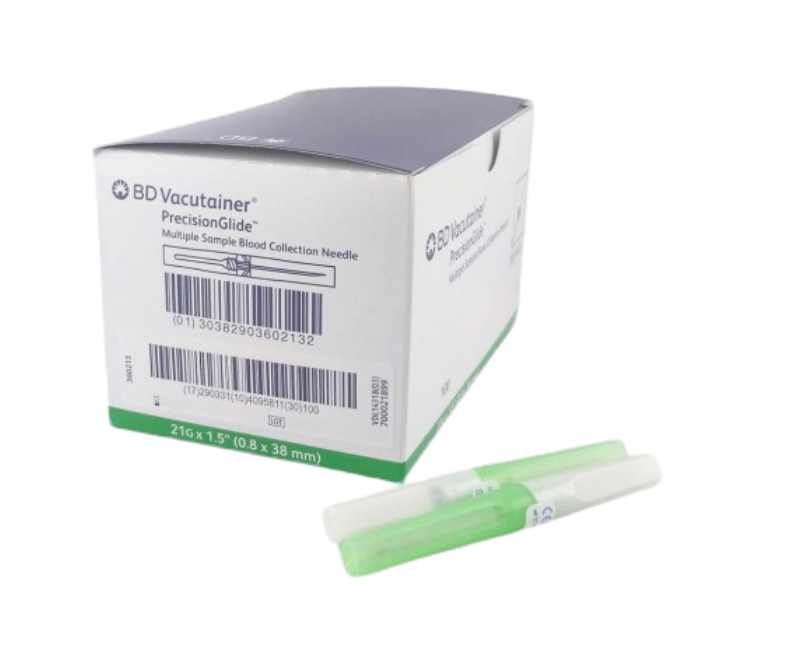 Vakutainerių adatos „BD VACUTAINER  RECISIONGLIDE” 21G 0,8×38, 100 vnt.