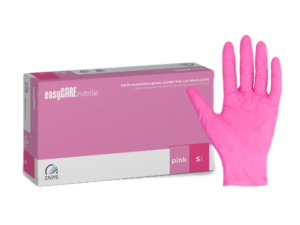 „easyCare PINK” nitrilinės pirštinės be pudros, S dydis 100 vnt.