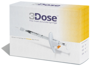 „3Dose VLOW MEDICAL” švirkštas, oranžinis, injekcijoms, 1 ml, 1 vnt.