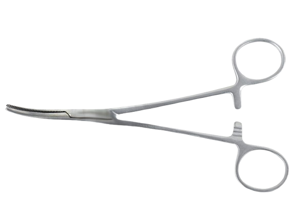 Kelly hemostatinės žnyplės 16 cm, lenktos, 1 vnt.