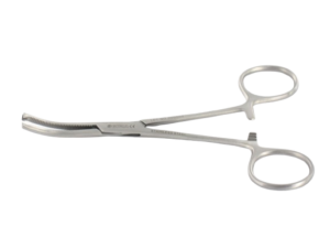 Kocherio spaustukas,lenktas, 18 cm