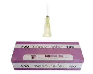 MESO-RELLE® mezoterapinės adatos 30G × 25 mm (0,30 × 25 mm), 100 vnt.