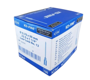 KD-FINE injekcinė adata 22G × 30 mm (0,7 × 30 mm), sterili, 100 vnt.