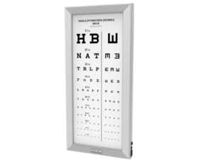 LED optometrinė lentelė ULTRA SLIM – mišri dešimtainė, 3 m